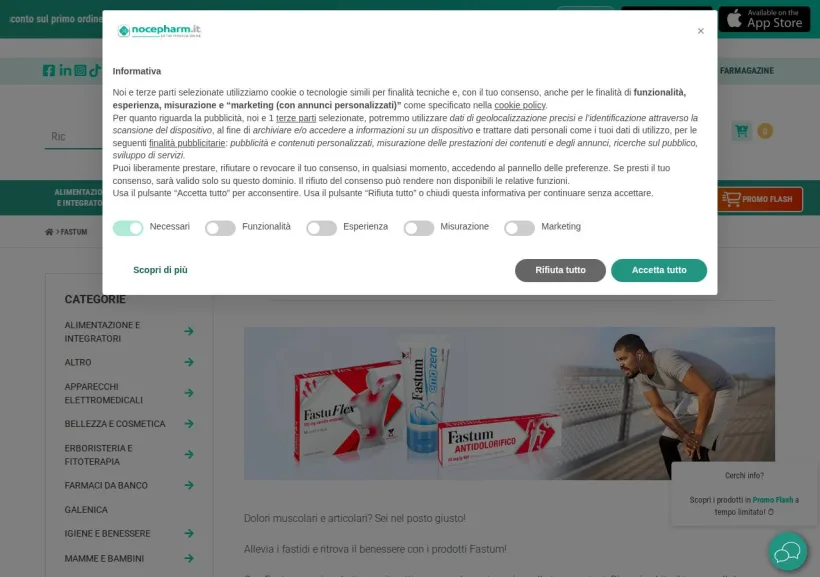 Schermata della pagina offerta di Nocepharm