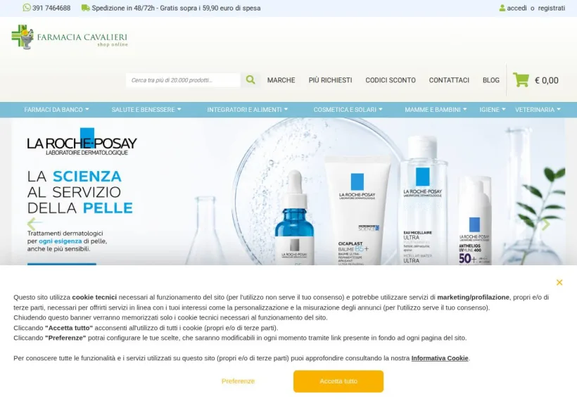 Schermata della pagina offerta di Farmacia Cavalieri 