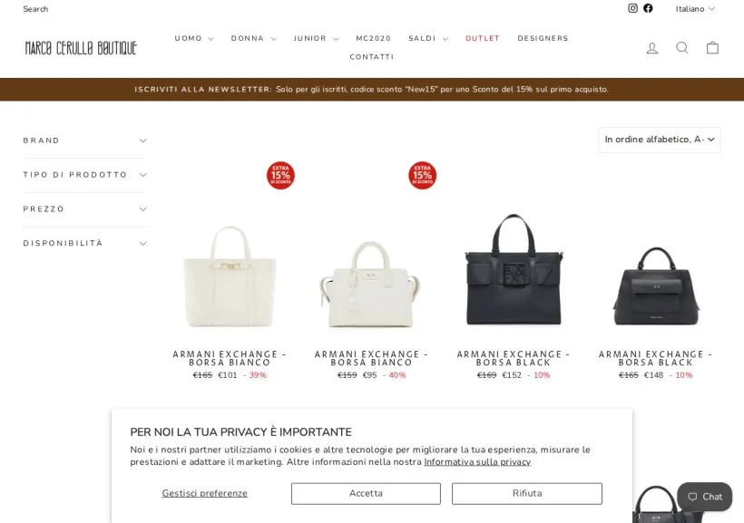 Schermata della pagina offerta di Marco Cerullo