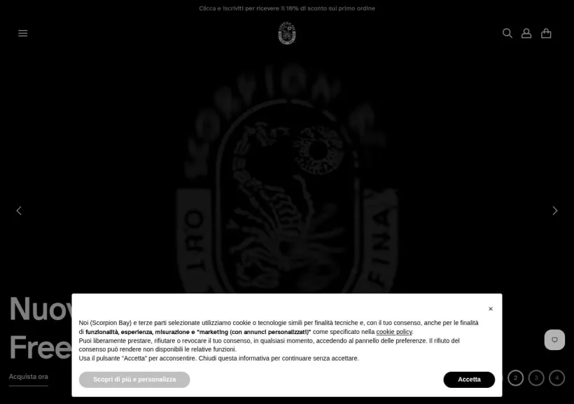 Schermata della pagina offerta di Scorpion Bay