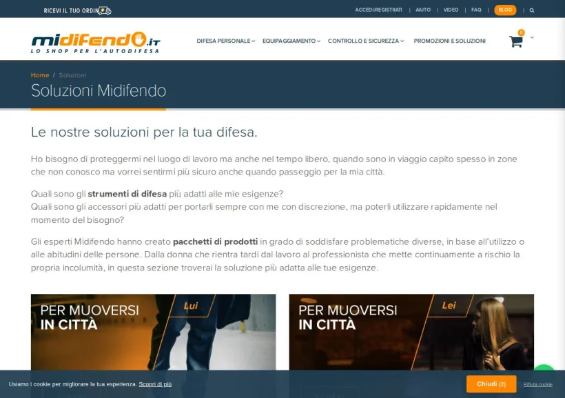 Schermata della pagina offerta di Midifendo.it