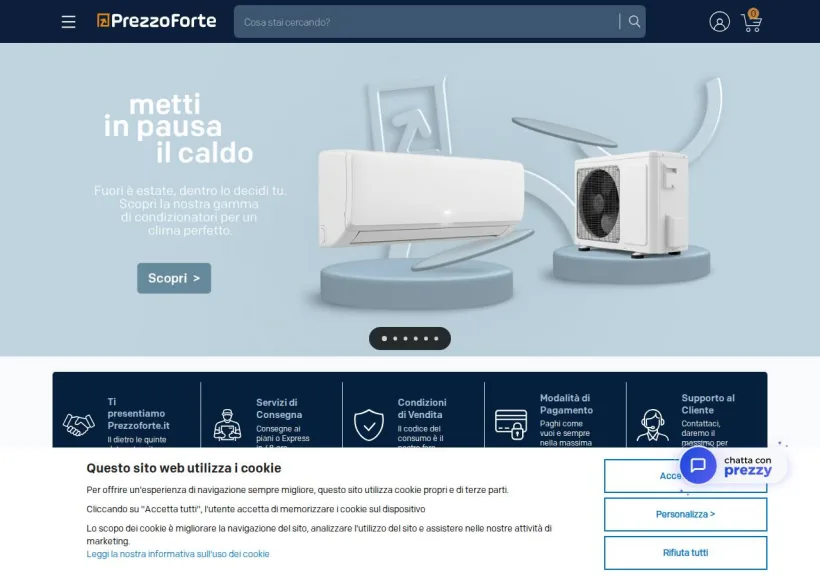 Schermata della pagina offerta di PrezzoForte