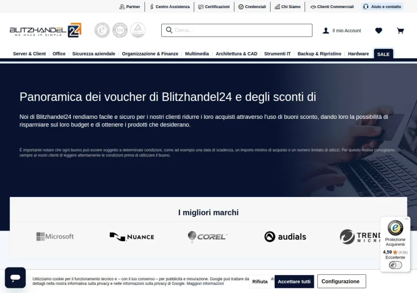 Schermata della pagina offerta di Blitzhandel24