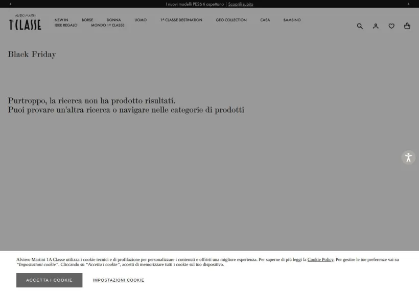 Schermata della pagina offerta di Alviero Martini