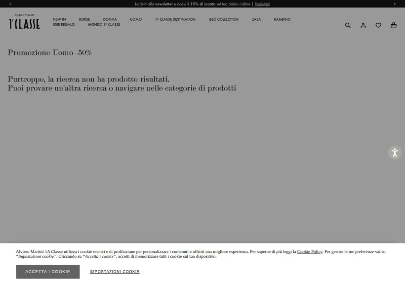 Schermata della pagina offerta di Alviero Martini