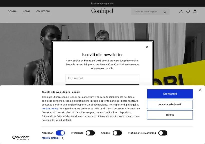 Schermata della pagina offerta di Conbipel