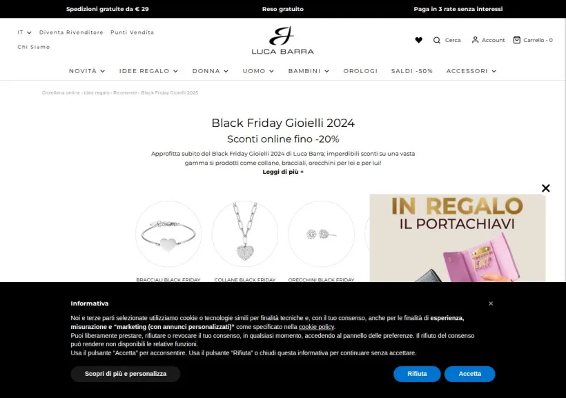 Schermata della pagina offerta di Luca Barra