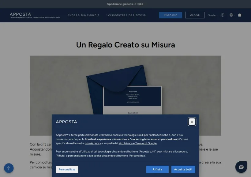 Schermata della pagina offerta di Apposta