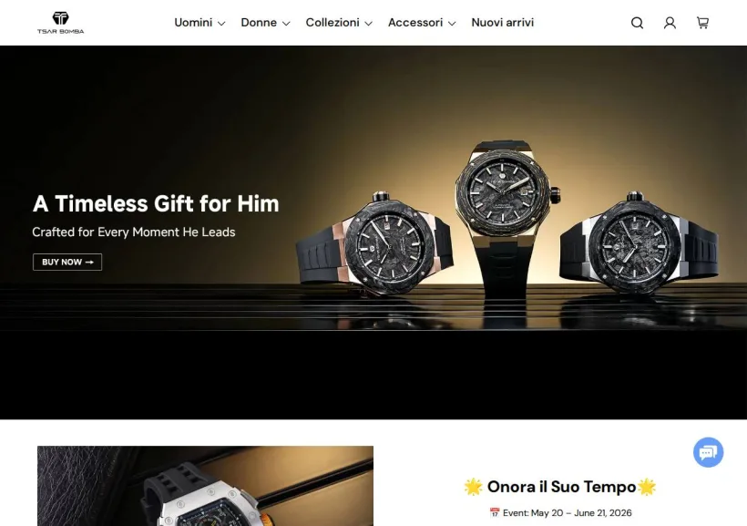 Schermata della pagina offerta di Tsarbomba