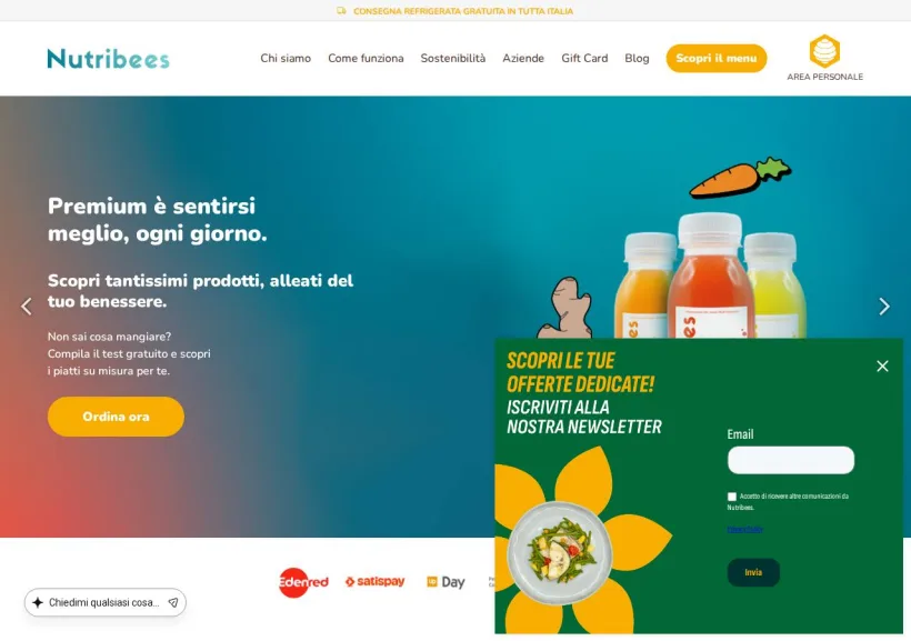 Schermata della pagina offerta di Nutribees