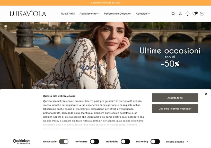 Schermata della pagina offerta di Luisa Viola