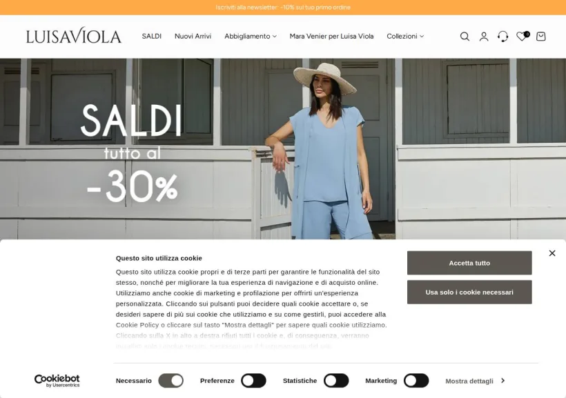 Schermata della pagina offerta di Luisa Viola