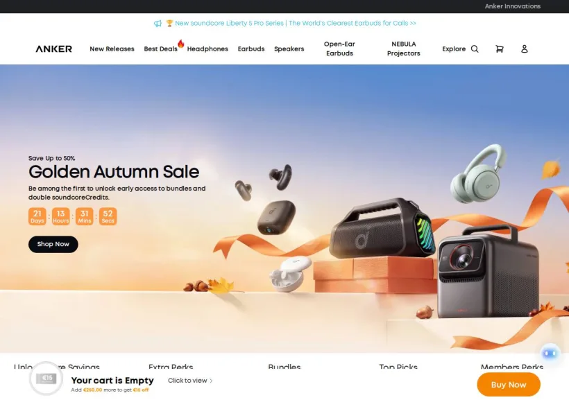 Schermata della pagina offerta di Soundcore