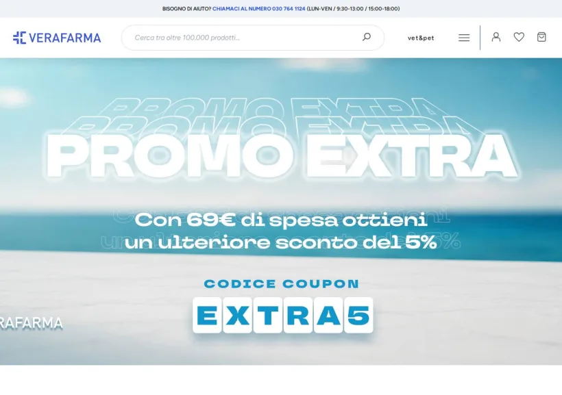 Schermata della pagina offerta di VeraFarma