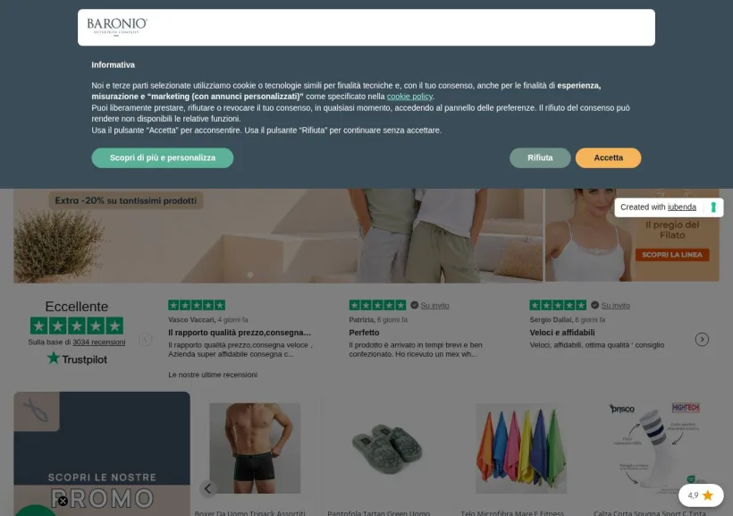 Schermata della pagina offerta di Baronionline