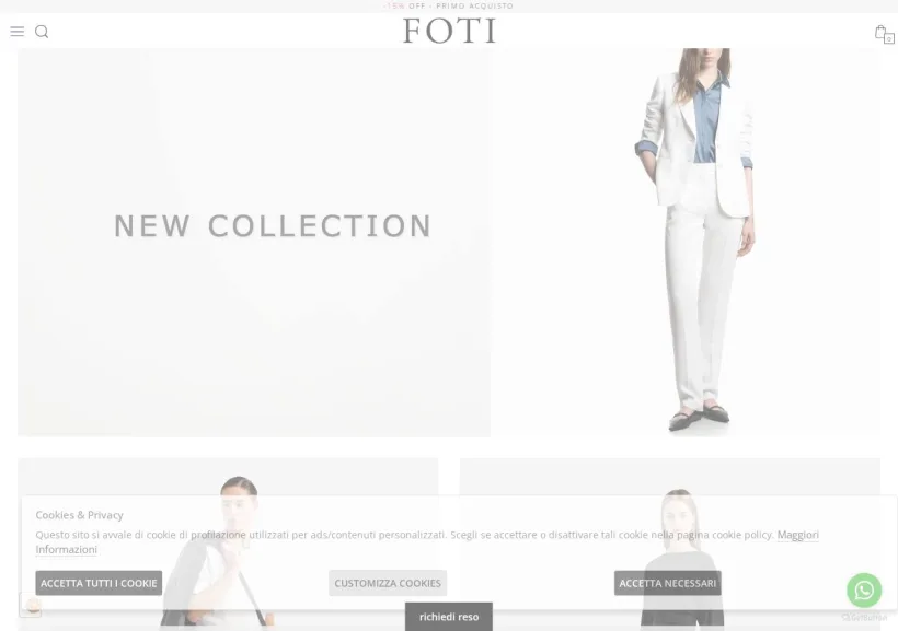 Schermata della pagina offerta di Foti
