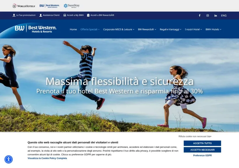 Schermata della pagina offerta di Best Western