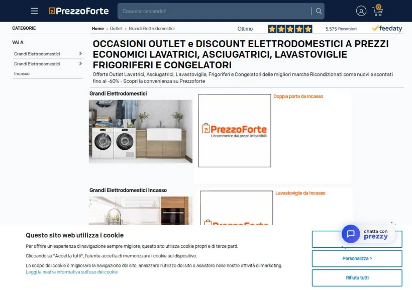 Schermata della pagina offerta di PrezzoForte