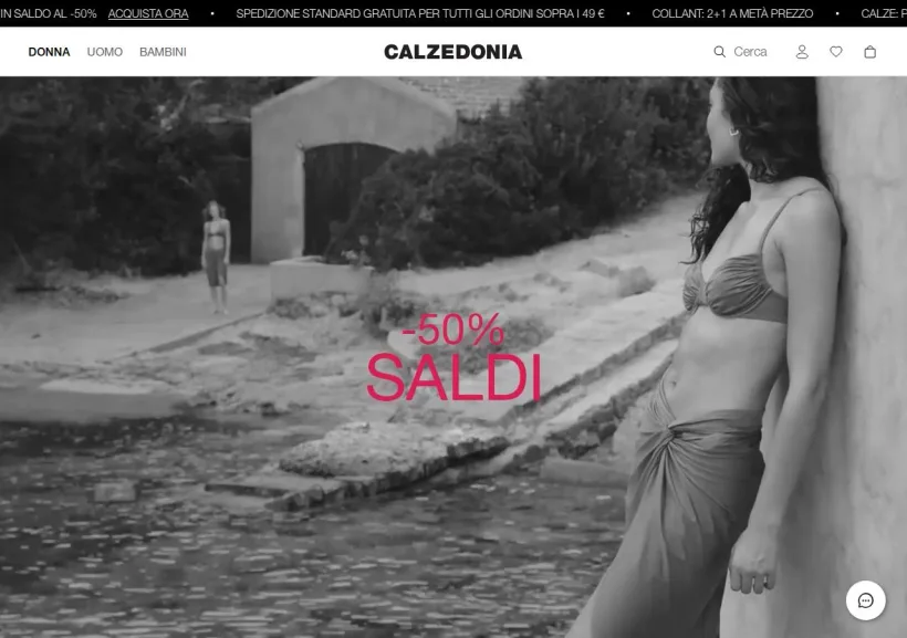 Schermata della pagina offerta di Calzedonia