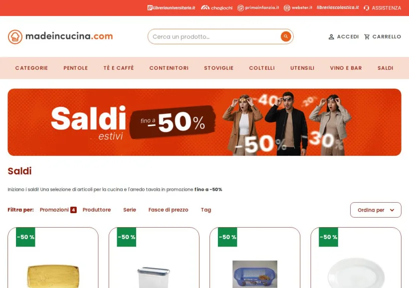 Schermata della pagina offerta di Made In Cucina