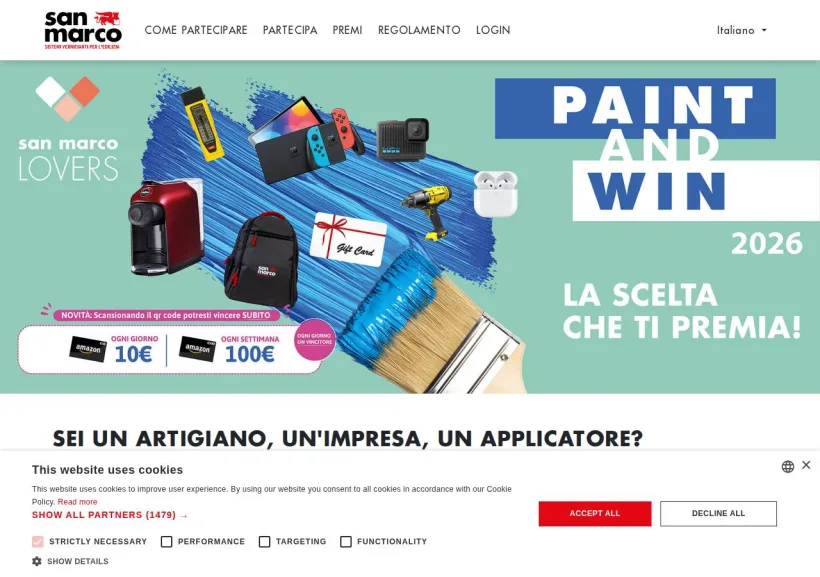 Schermata della pagina offerta di San Marco