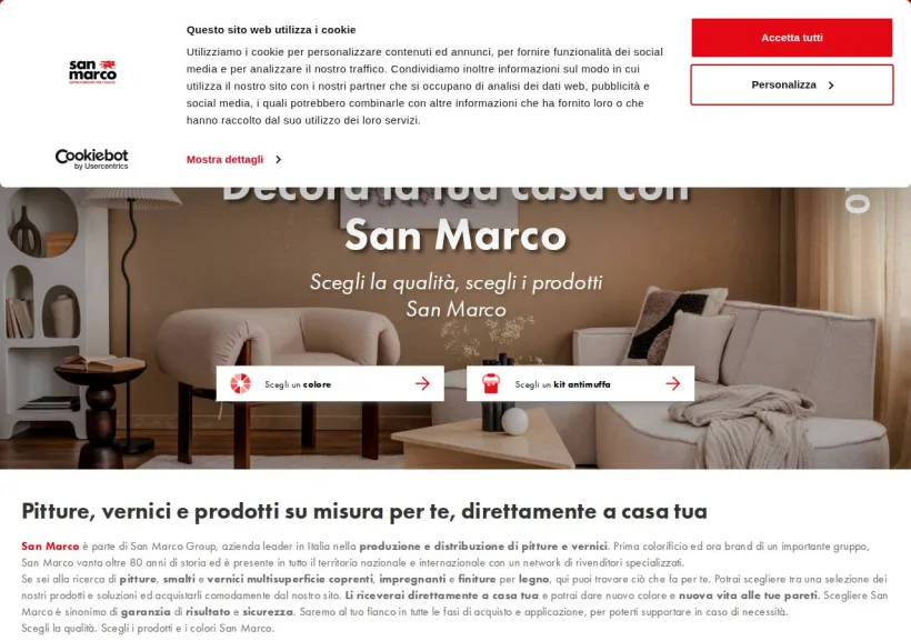 Schermata della pagina offerta di San Marco