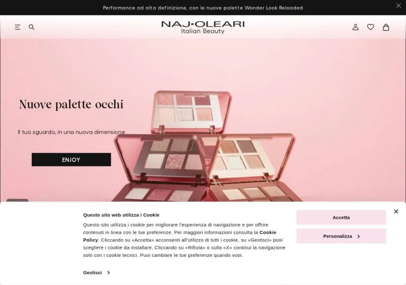 Schermata della pagina offerta di Naj Oleari Beauty