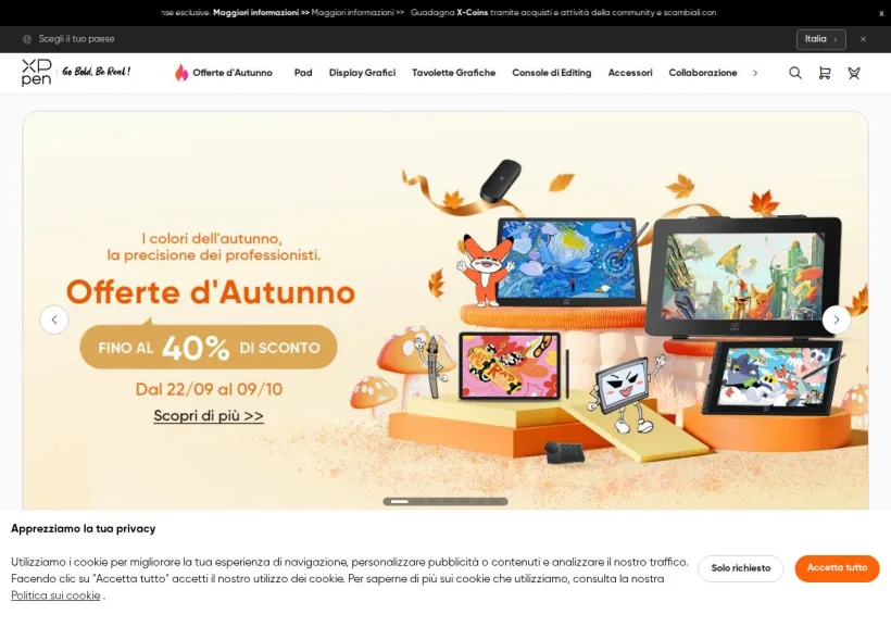 Schermata della pagina offerta di XP-Pen