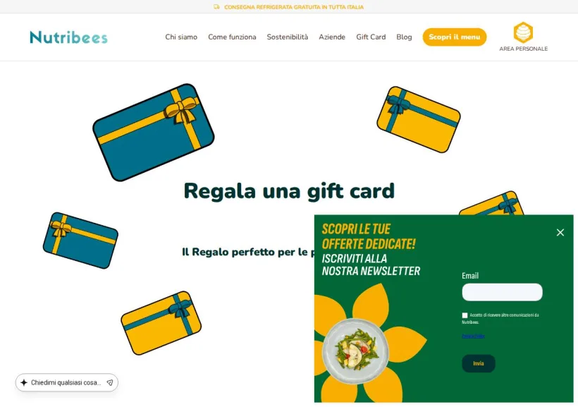 Schermata della pagina offerta di Nutribees