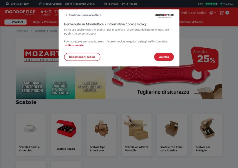 Schermata della pagina offerta di Mondoffice