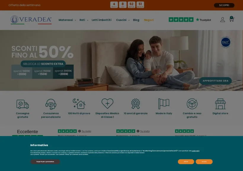 Schermata della pagina offerta di Veradea