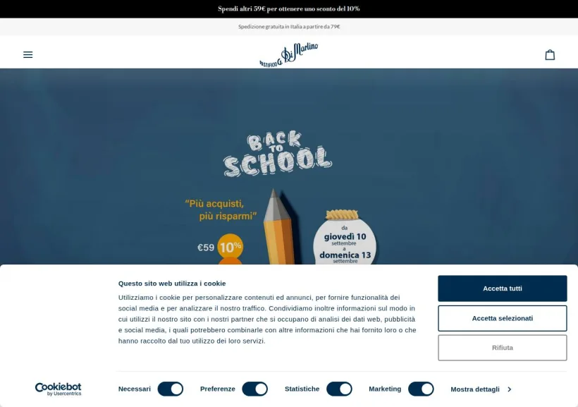 Schermata della pagina offerta di Pasta di Martino