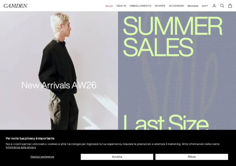 Schermata della pagina offerta di Camden Rimini
