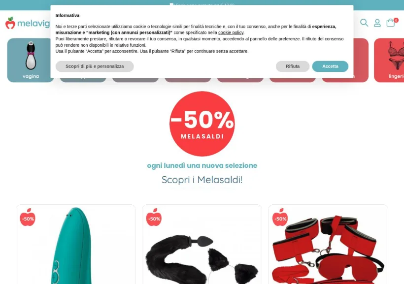 Schermata della pagina offerta di Melaviglia