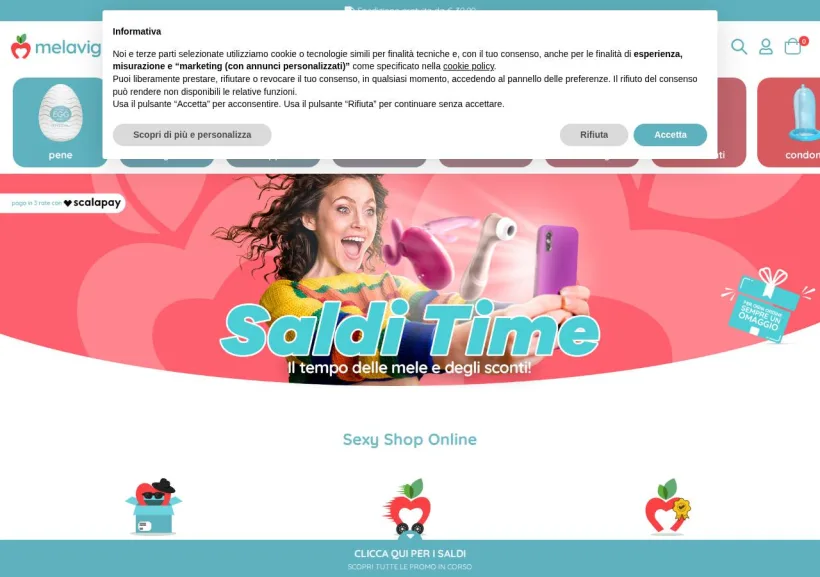 Schermata della pagina offerta di Melaviglia
