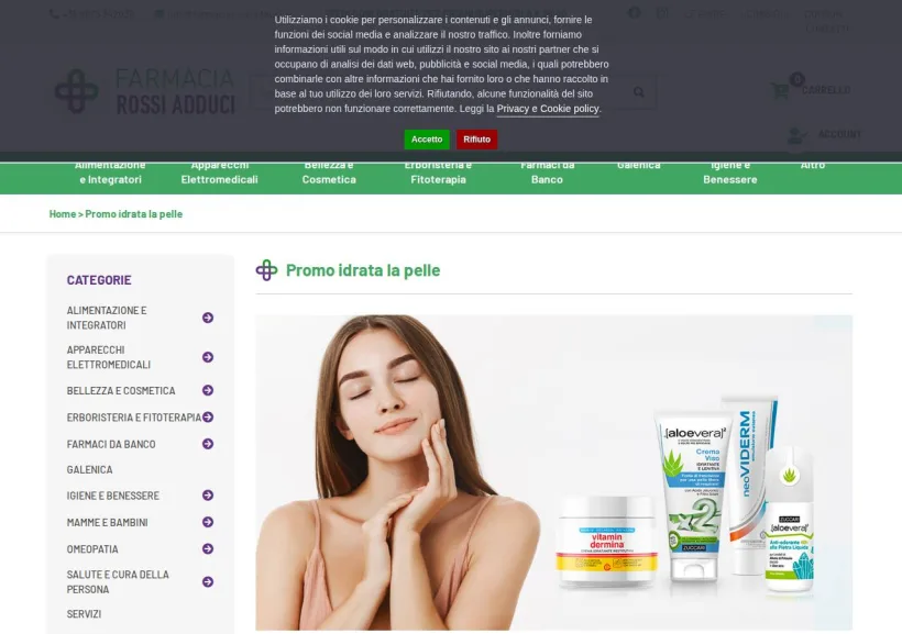 Schermata della pagina offerta di Farmacia Rossi Adduci