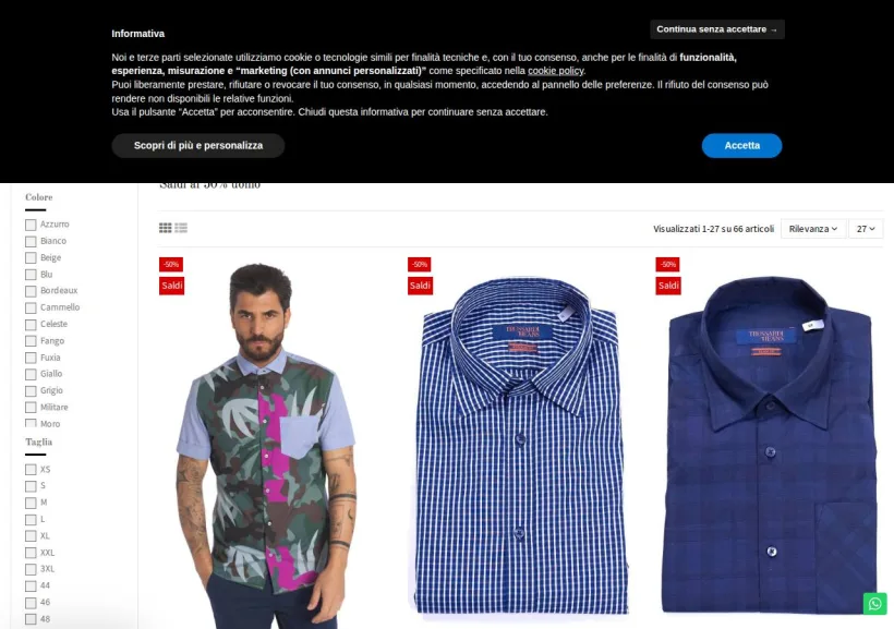 Schermata della pagina offerta di D'Urso Boutique