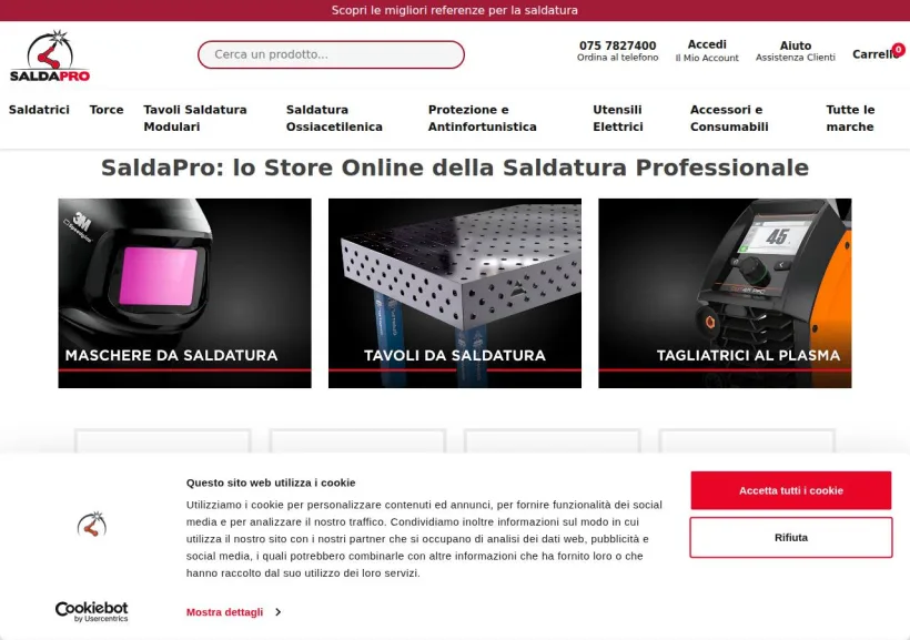Schermata della pagina offerta di Saldapro