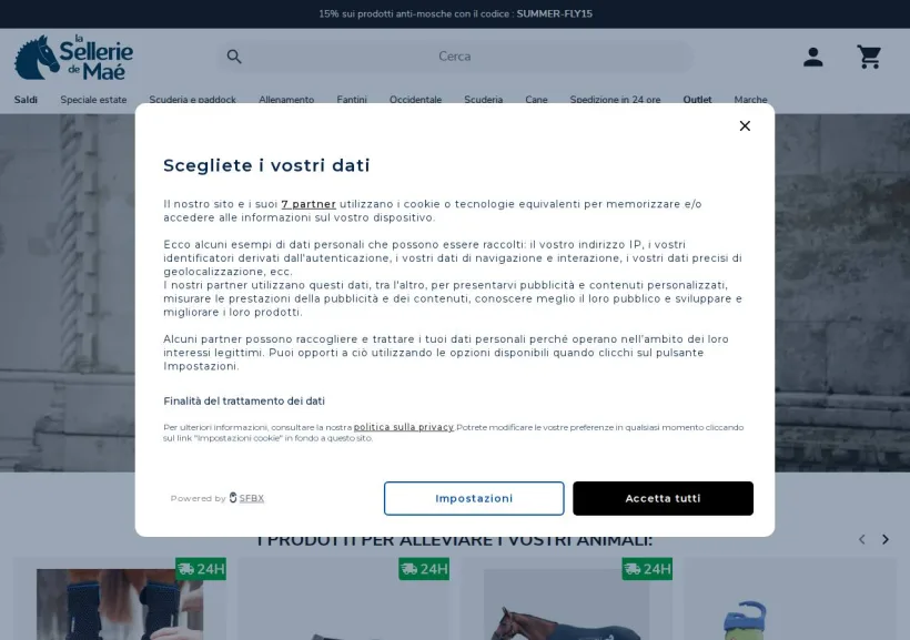Schermata della pagina offerta di Selleriemae