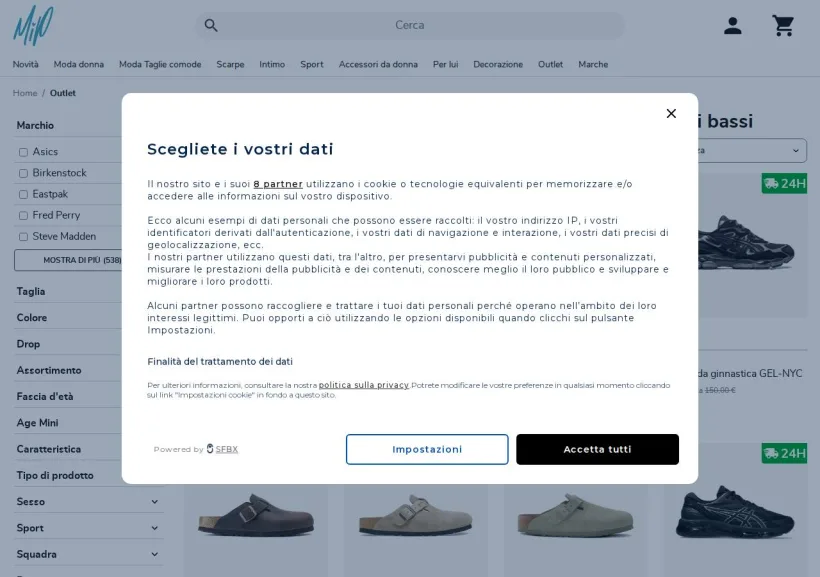 Schermata della pagina offerta di Made in Paradis