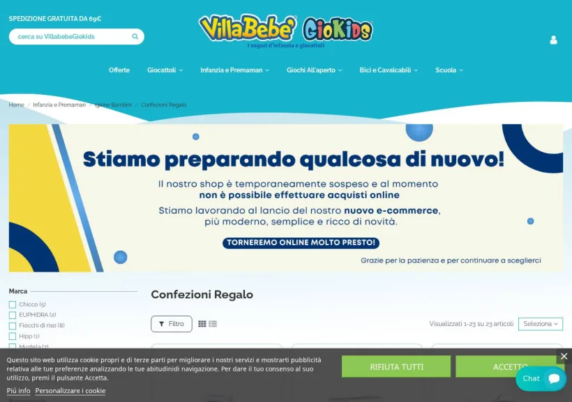 Schermata della pagina offerta di Villabebè Giokids