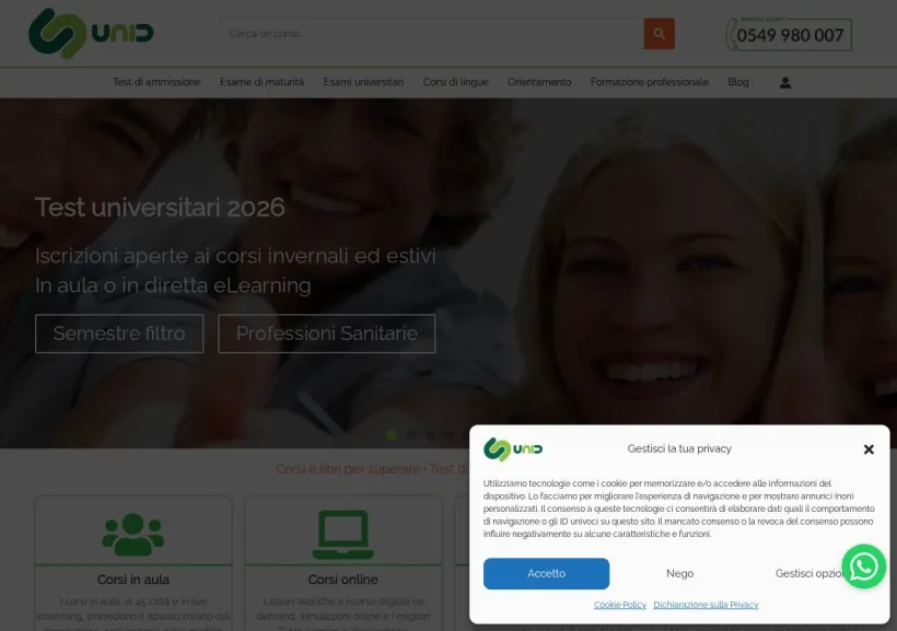 Schermata della pagina offerta di UniD