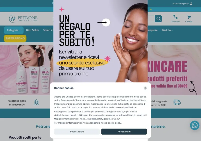 Schermata della pagina offerta di Farmacia Petrone