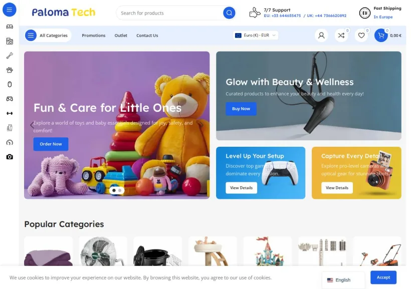 Schermata della pagina offerta di Paloma Tech