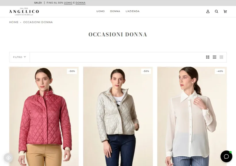 Schermata della pagina offerta di Angelico