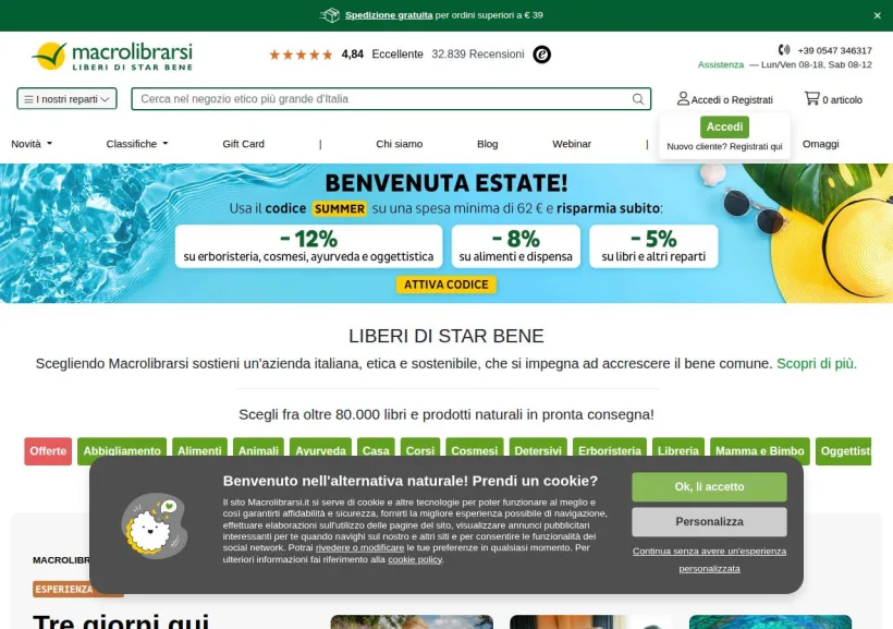 Schermata della pagina offerta di Macrolibrarsi