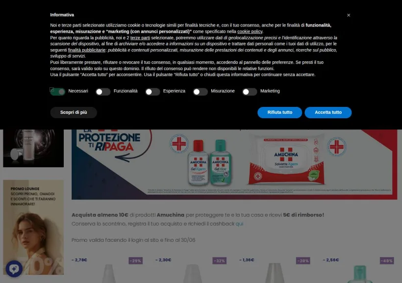 Schermata della pagina offerta di Farmacia Reale