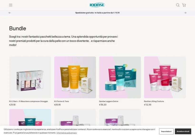 Schermata della pagina offerta di Iodase