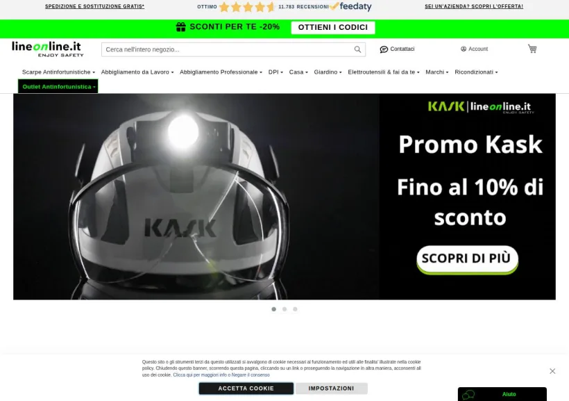 Schermata della pagina offerta di Lineonline