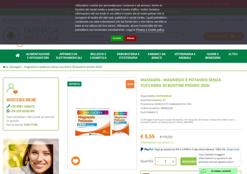Schermata della pagina offerta di Farmacia Sotto Casa
